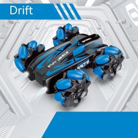 Remote Control Off-road Vehicle Sound And Light Stunt Rolling Car Children's Educational Toys (Option: 201952 Blue)