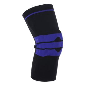 Silicone Spring Knitted Knee Pads Running Basketball Mountaineering (Option: Black XL Single)