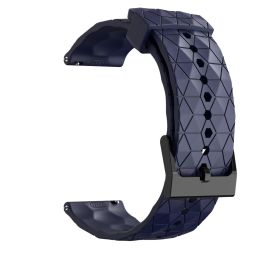 Universal Football Patterned Silicone Strap (Option: Navy Blue-20mm)
