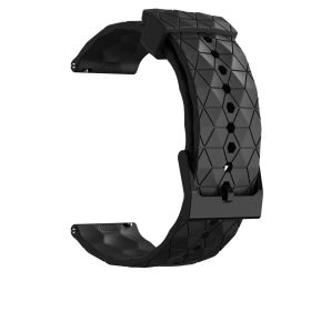 Universal Football Patterned Silicone Strap (Option: Black-20mm)