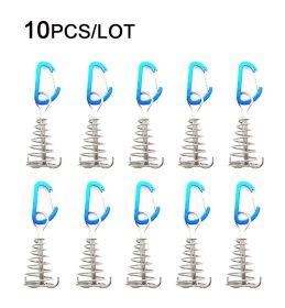 Octopus Spring Splint Nail Outdoor Wooden Pallet Fish Bone Nail Stainless Steel Stake (Option: 10 Pack Blue Octopus Buckle)