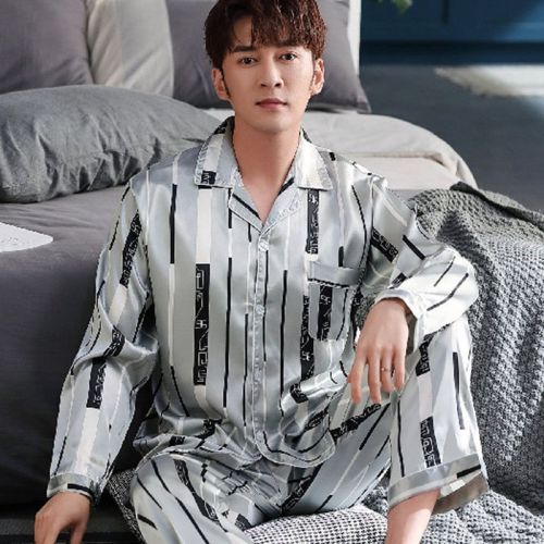 Men's Pajamas Long Sleeve Rayon Suit